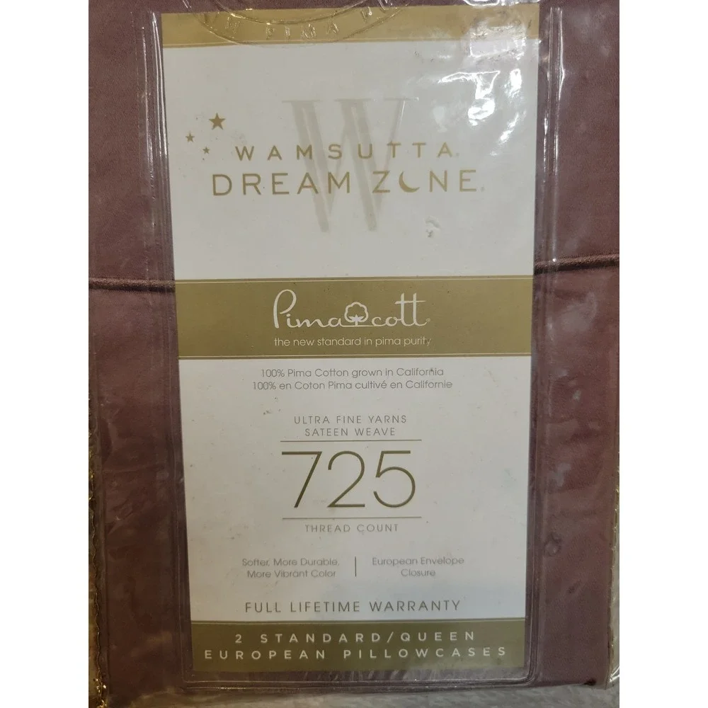 Wamsutta Dream Zone 725 Standard European Pillowcases in Mauve Set of 2